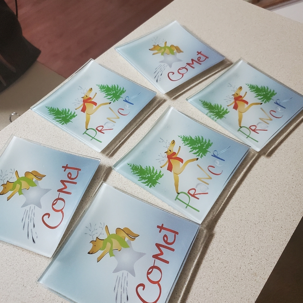 Prancer and comet Christmas Coasters